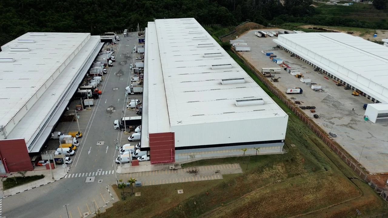 Vista aérea do condomínio logístico da JMK no Rodoanel